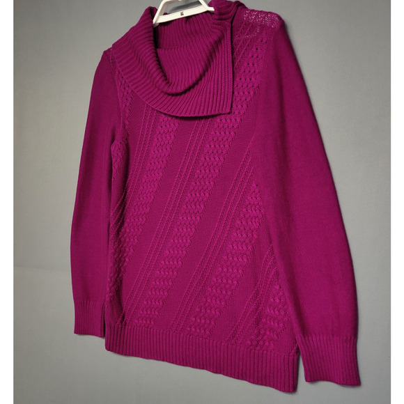 Coldwater Creek Sweater Womens Small Knit Pullover Cowl Neck Retro Winter Preppy - Picture 5 of 12